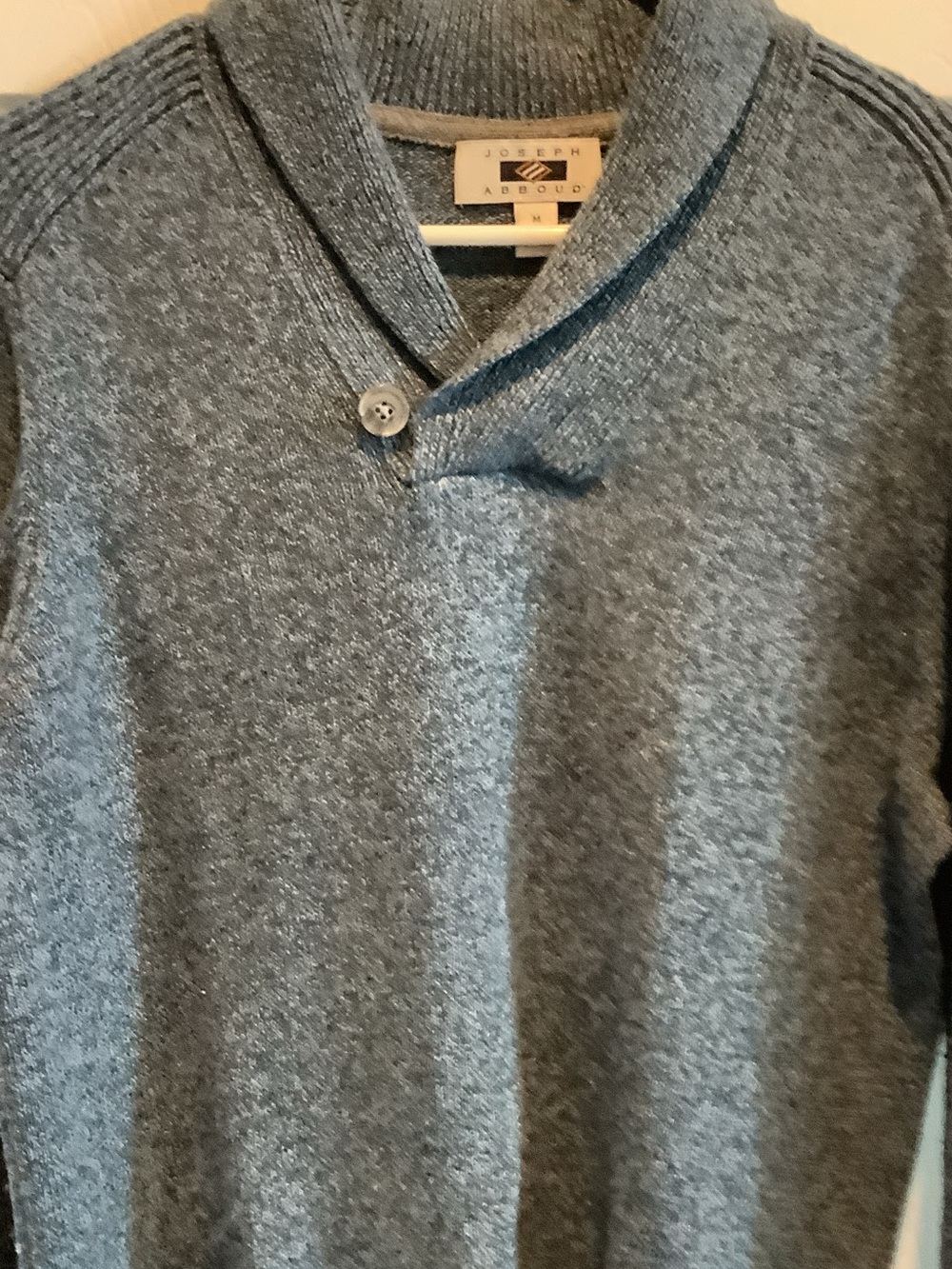 Joseph Abboud Men’s Shawl-Collar Gray V-Neck Sweater, wool‎ blend